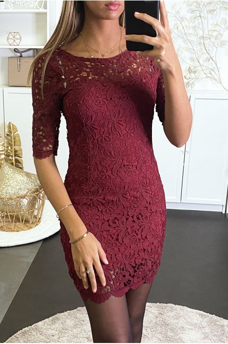 robe bordeaux dentelle