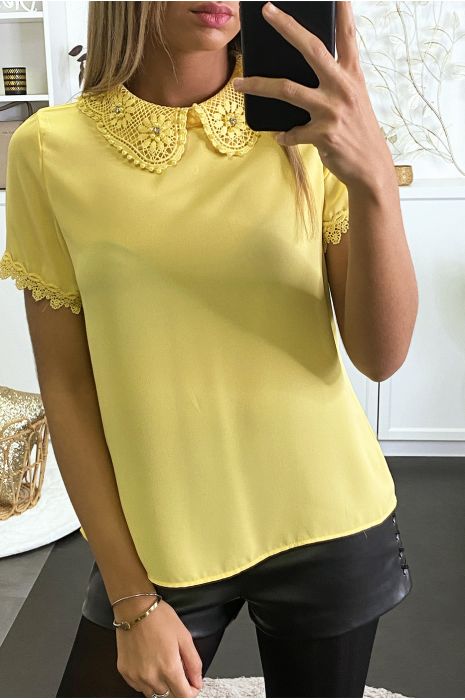 sheer blouse with rhinestones