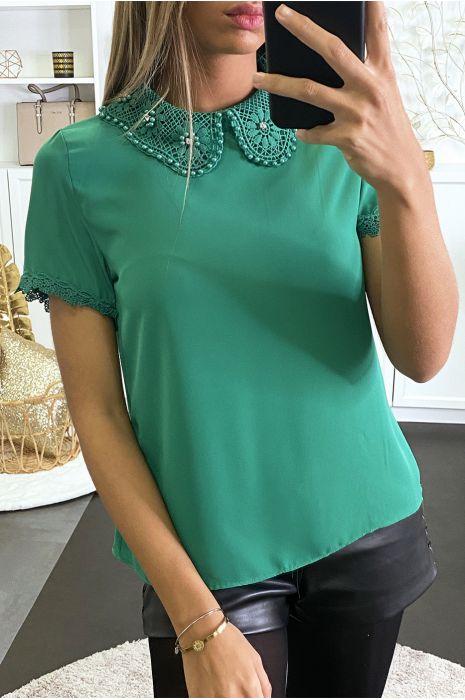 sheer blouse with rhinestones