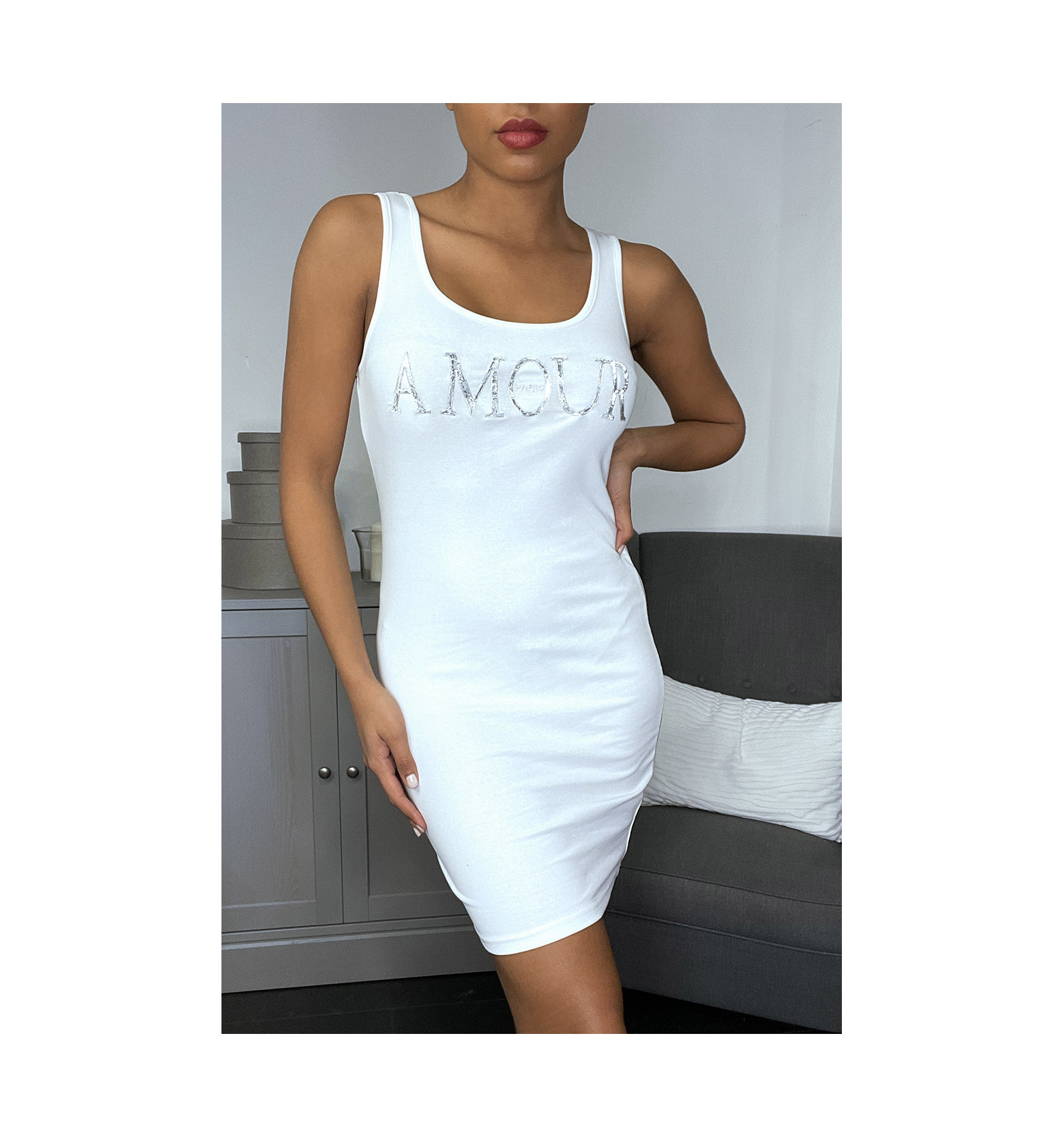 robe debardeur blanche