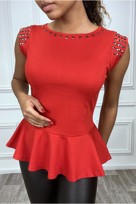 red peplum top