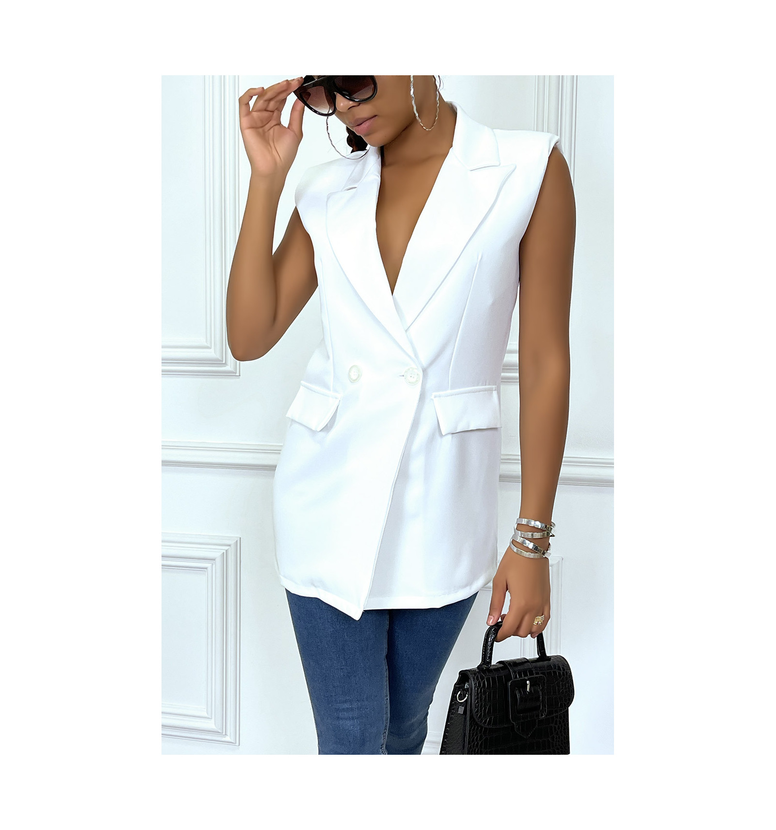 veste blazer femme blanche