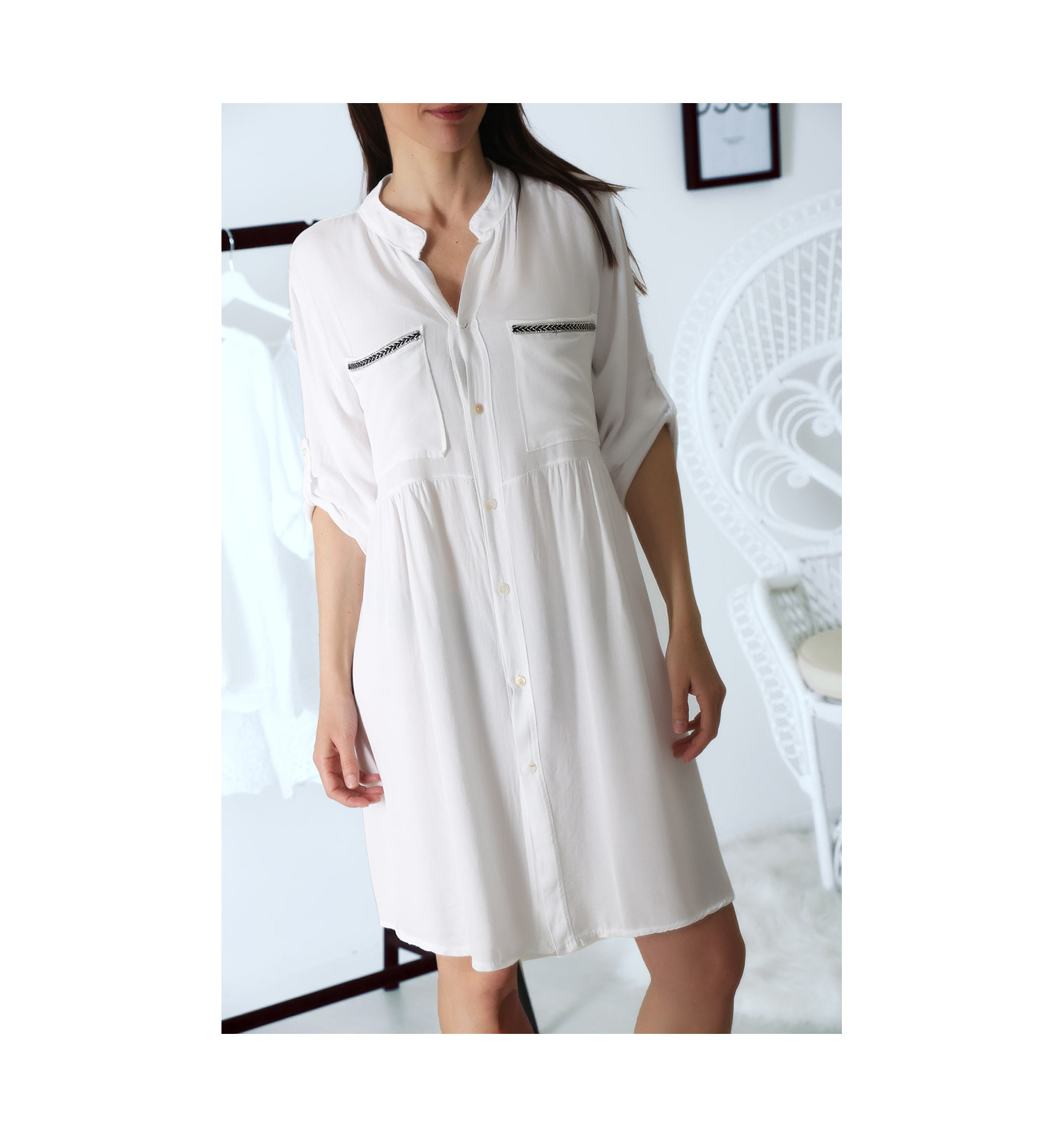 white shirt tunic dress