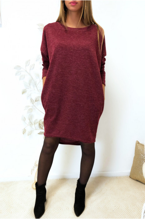 burgundy sweatshirt dress