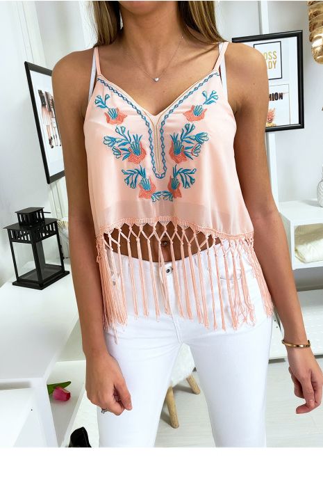 long fringe crop top