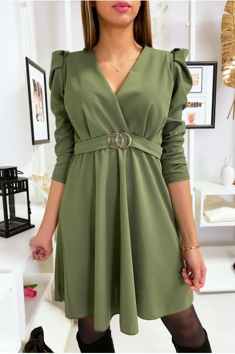 khaki skater dress