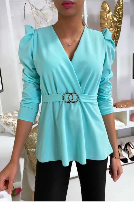 gold peplum top