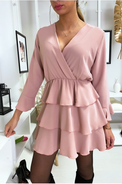 robe rose volant