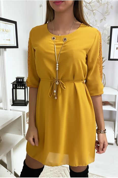 mustard tunic dress