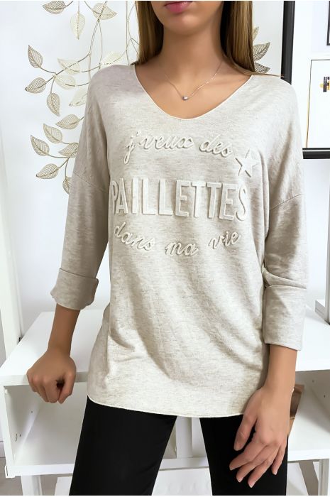 pull avec ecriture