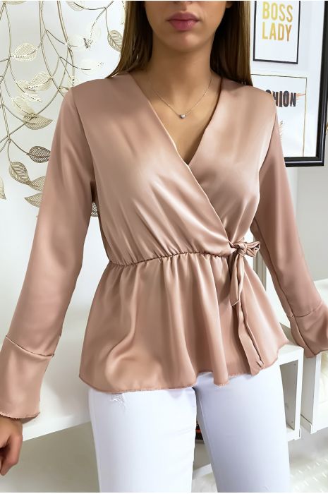 rose satin blouse