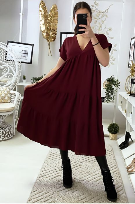 burgundy tunic dress