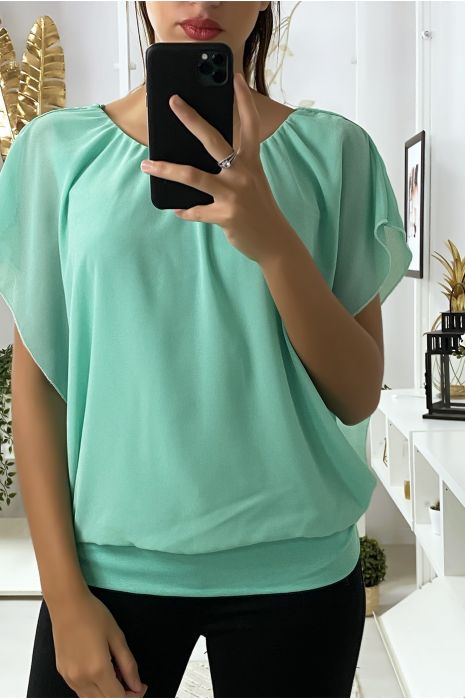 aqua green blouse