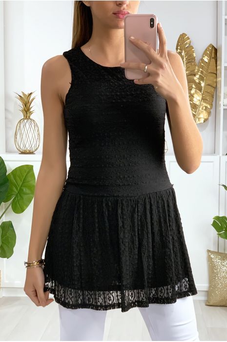 black lace tunic dress