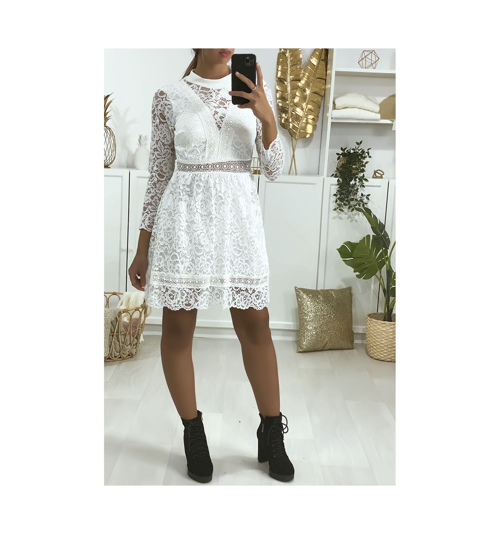 white lace dress cheap