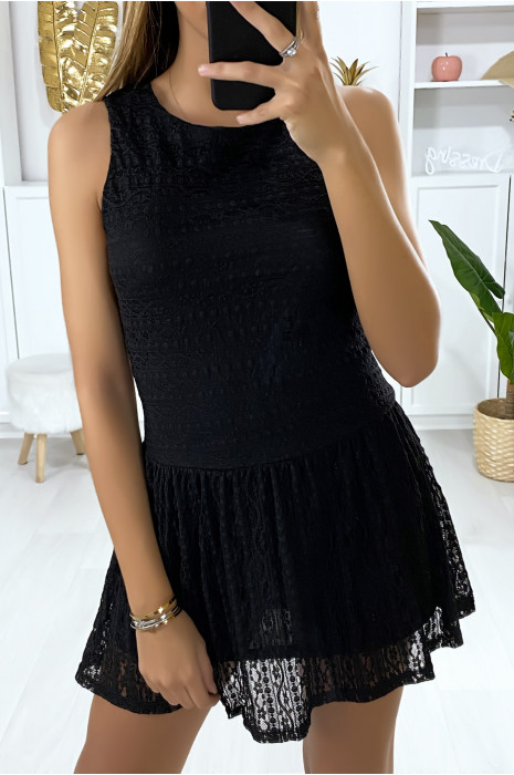 black lace tunic dress