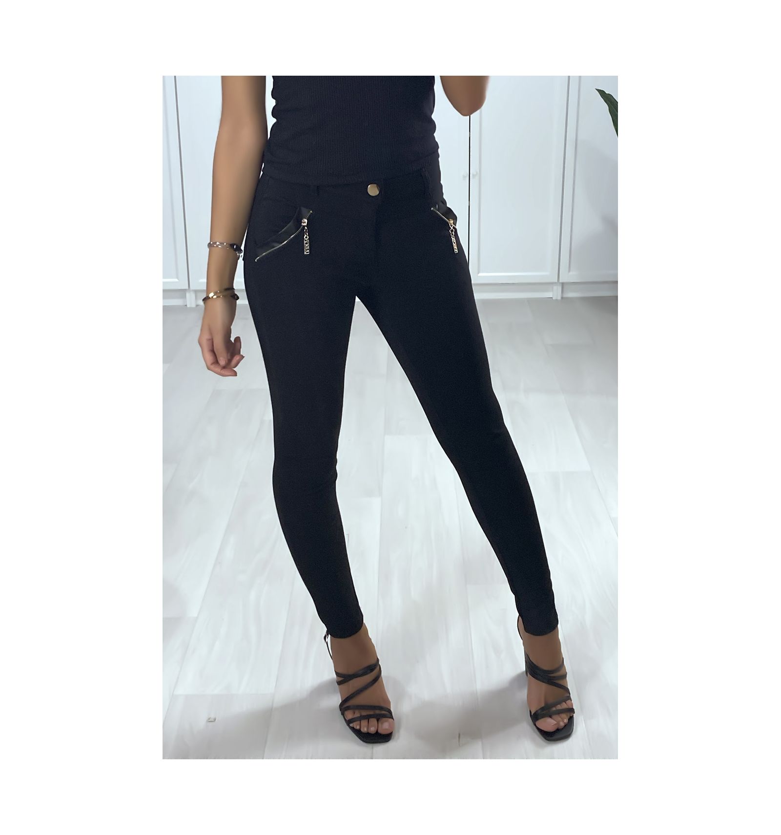 jean slim femme avec fermeture en bas