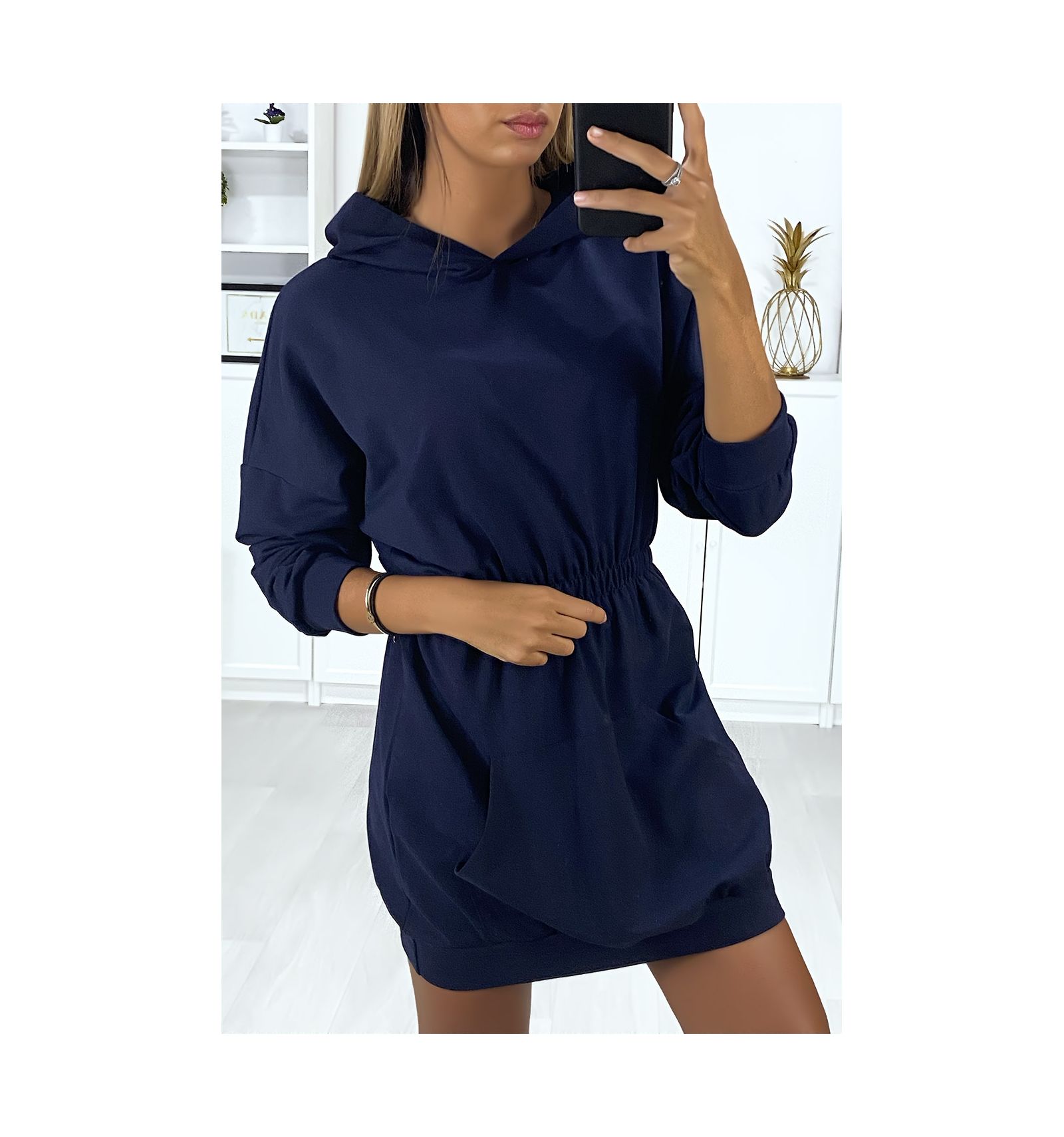 navy sweatshirt dress