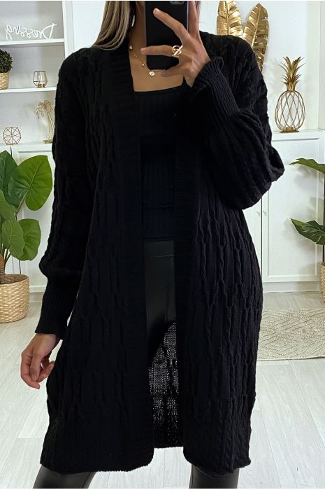 gilet noir long