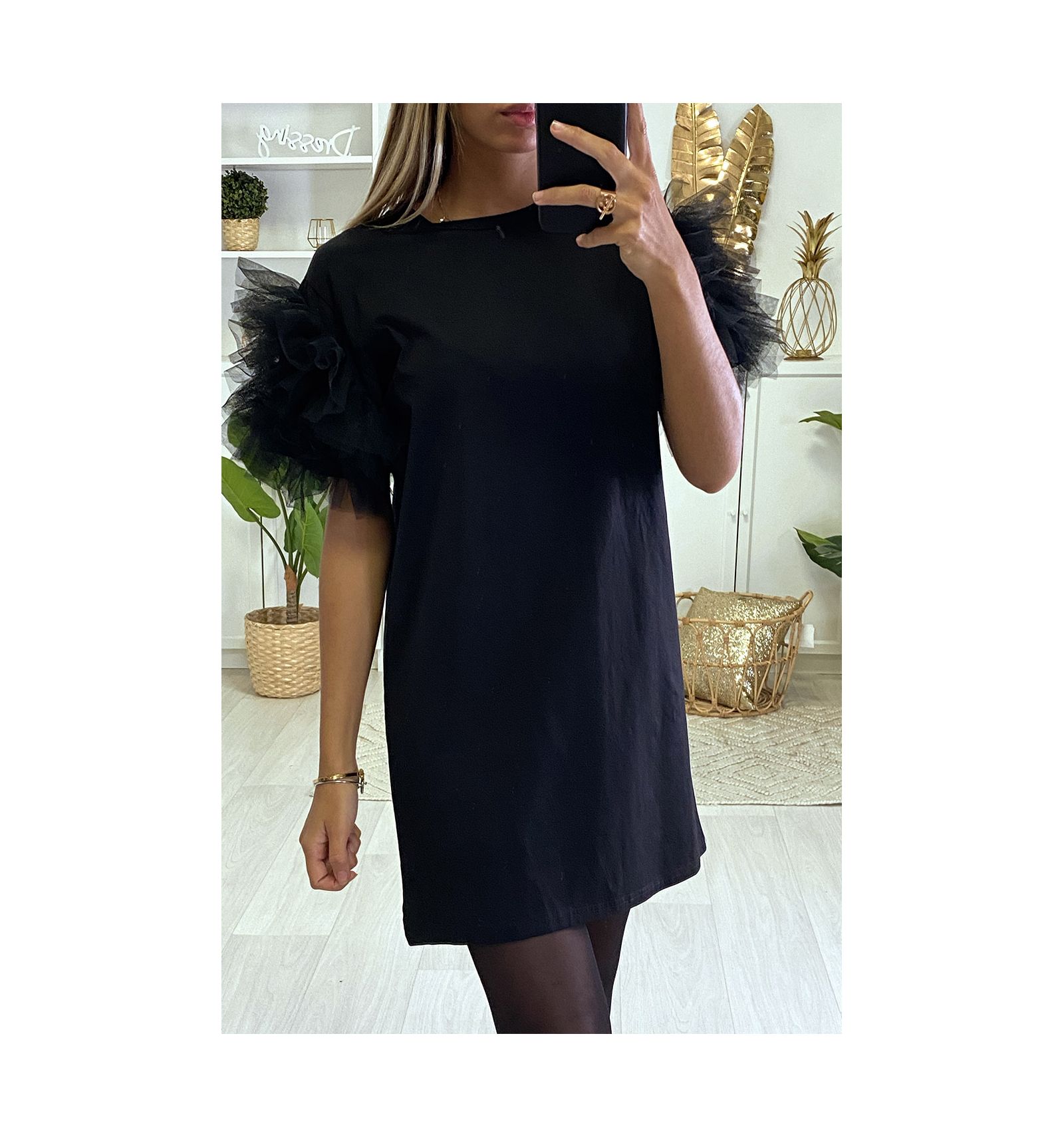 plain black tshirt dress