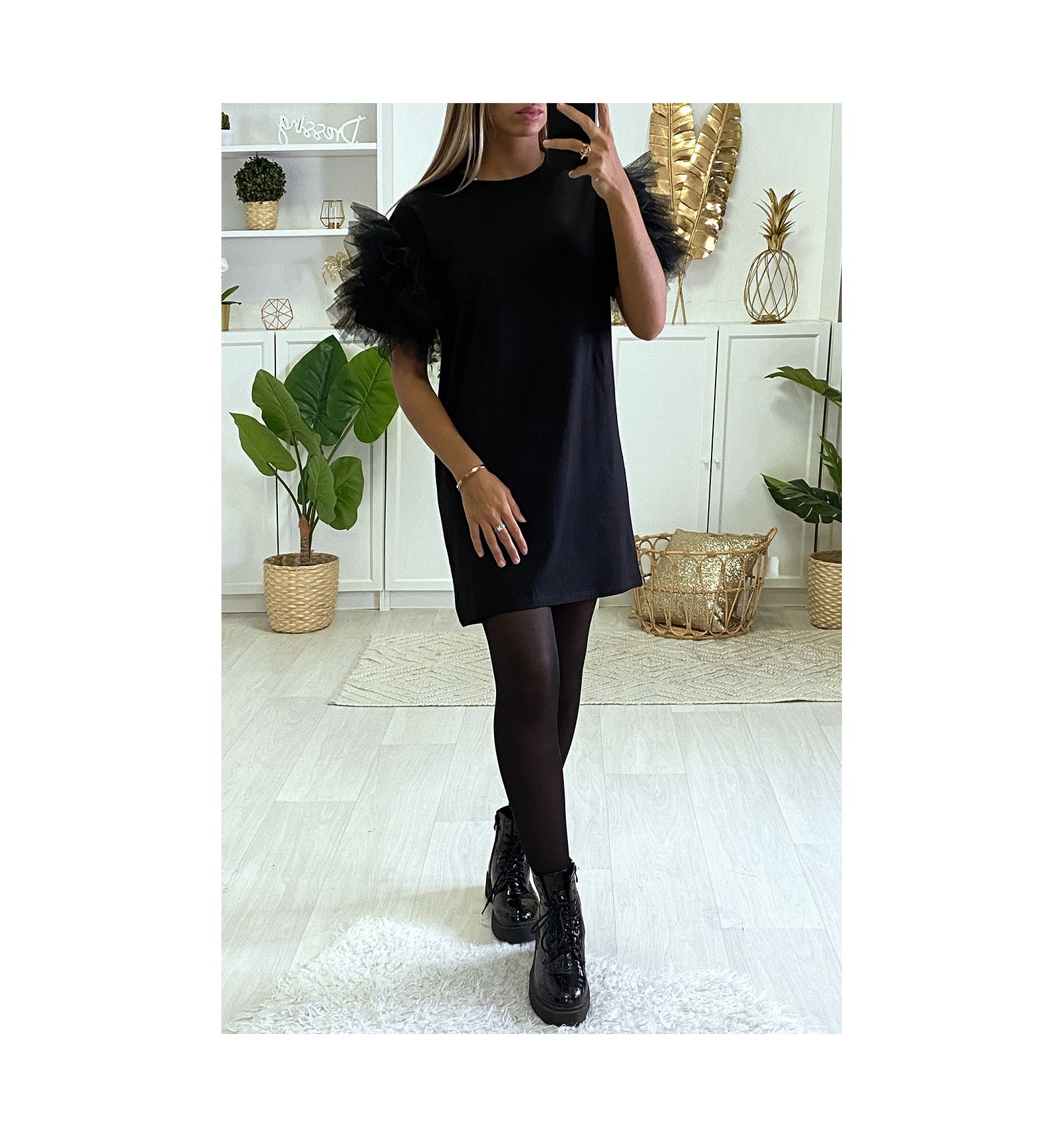 plain black tshirt dress